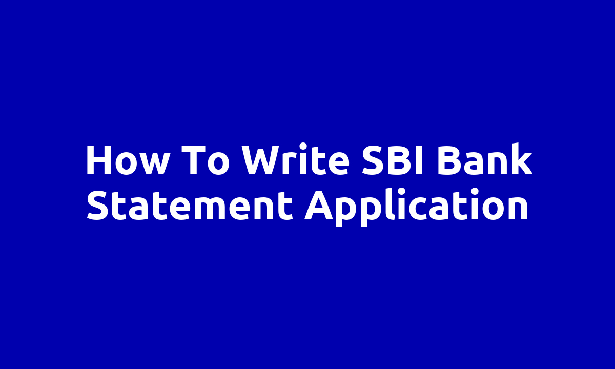 How to write SBI bank statement application