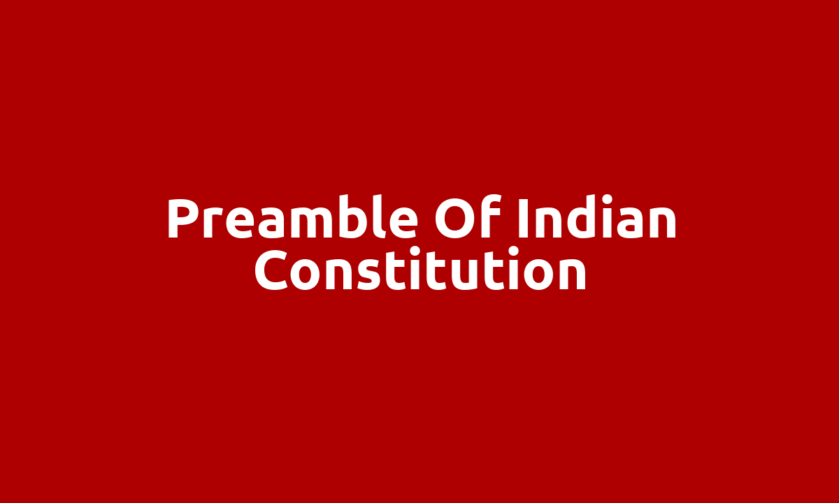 Preamble of indian Constitution