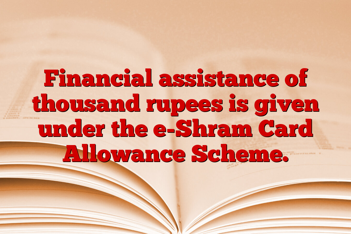 Financial assistance of thousand rupees is given under the e-Shram Card Allowance Scheme.