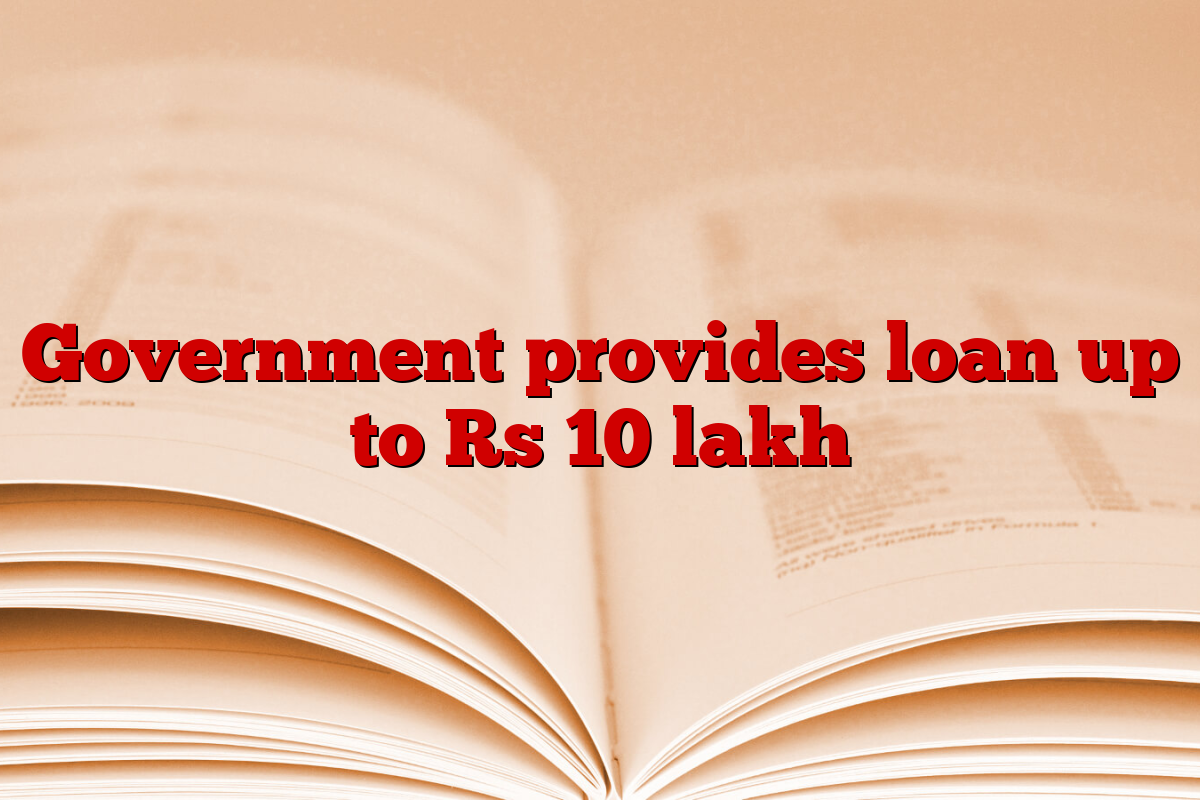 Government provides loan up to Rs 10 lakh