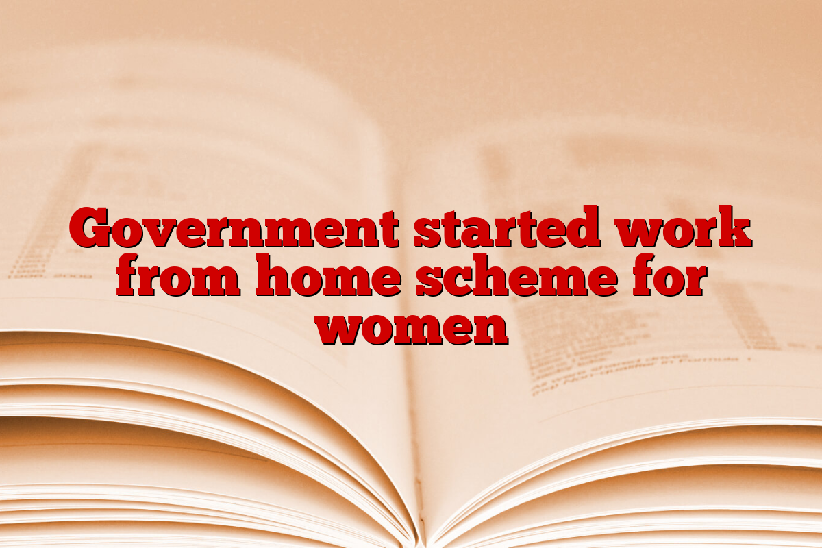 Government started work from home scheme for women