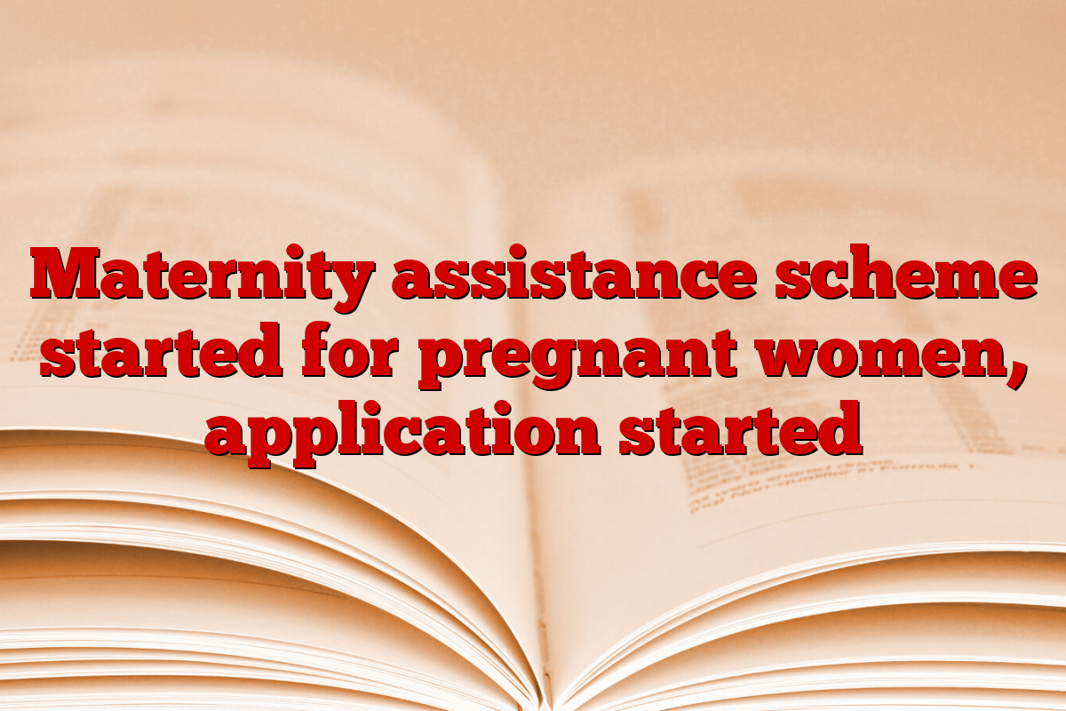 Maternity assistance scheme started for pregnant women, application started