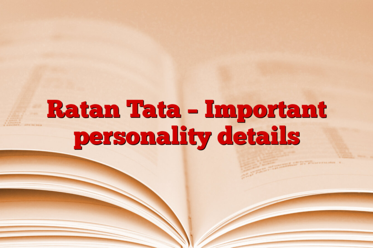 Ratan Tata – Important personality details