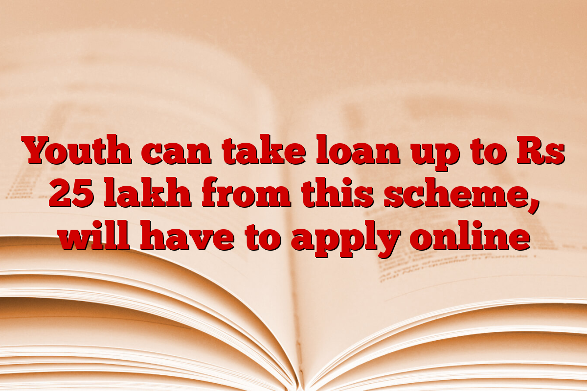 Youth can take loan up to Rs 25 lakh from this scheme, will have to apply online