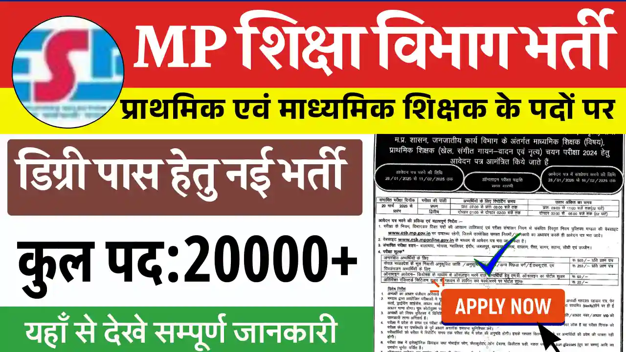 MP Teacher Vacancy 2025: जारी हुई आवेदन प्रक्रिया देखे सम्पूर्ण जानकारी