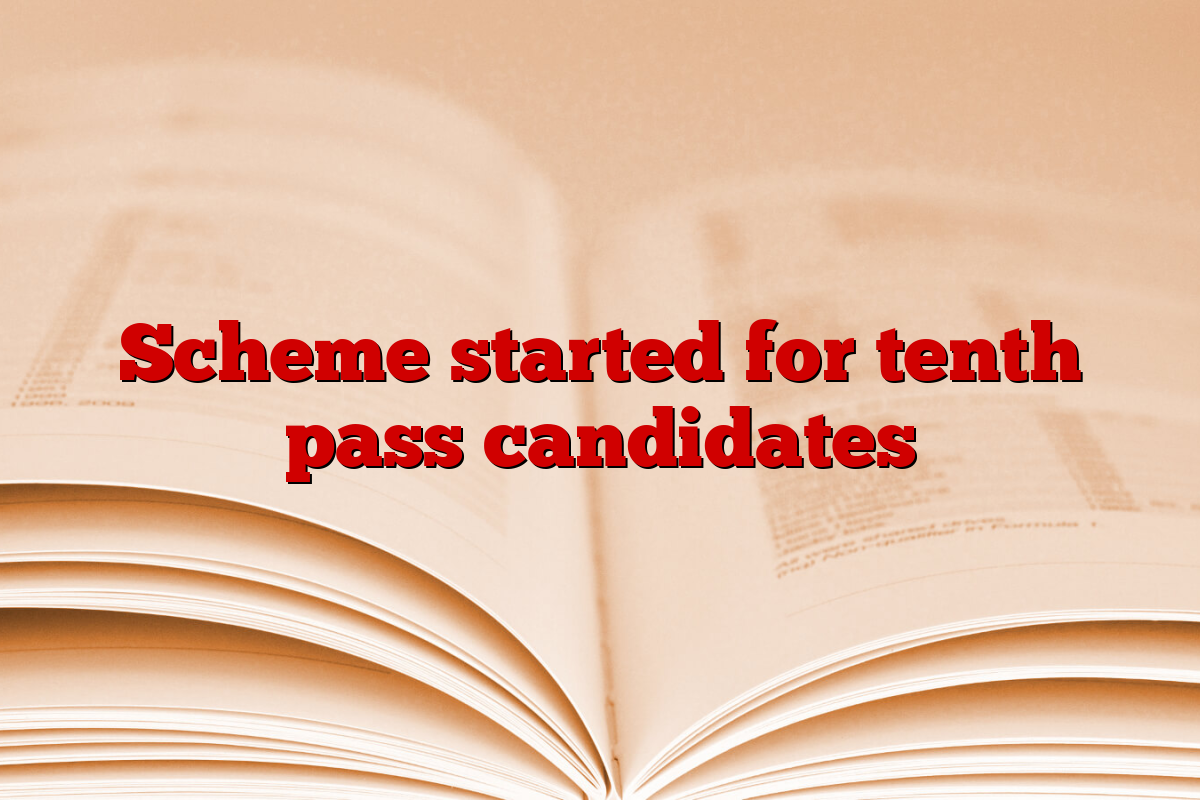 Scheme started for tenth pass candidates