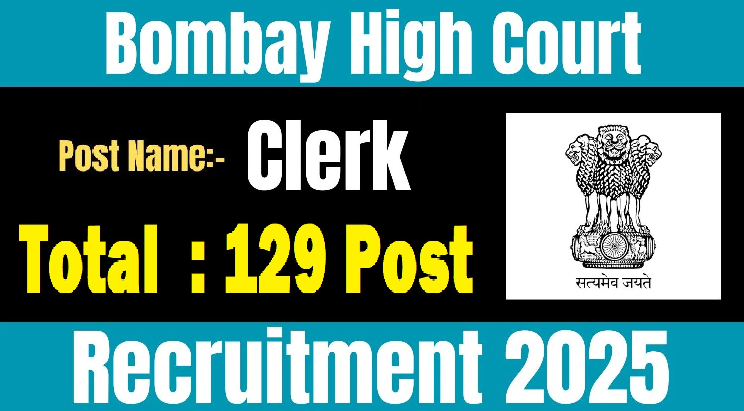 Bombay High Court Clerk Recruitment 2025 Notification for 129 vacancies